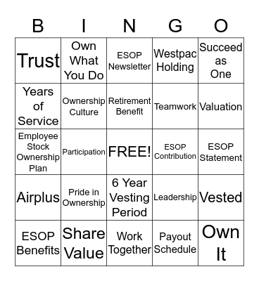 ESOP Bingo Card