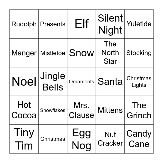 Christmas BINGO Card
