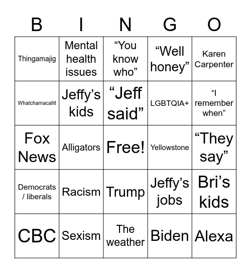 Christmas Bingo Card