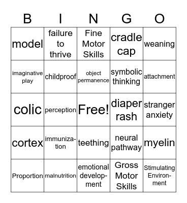 Ch. 7, 8, and 9 Vocabulary Words Bingo Card