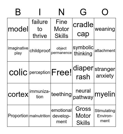 Ch. 7, 8, and 9 Vocabulary Words Bingo Card