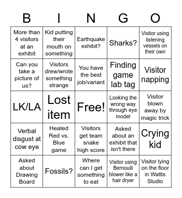 Floor Bingo Card