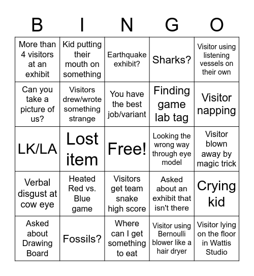 Floor Bingo Card