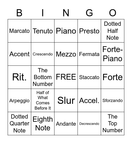 Band 8 - Q2 - Definitions Bingo Card