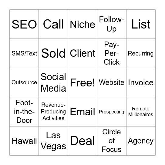 Offline Sharks & Remote Millionaires Holiday Bingo Card