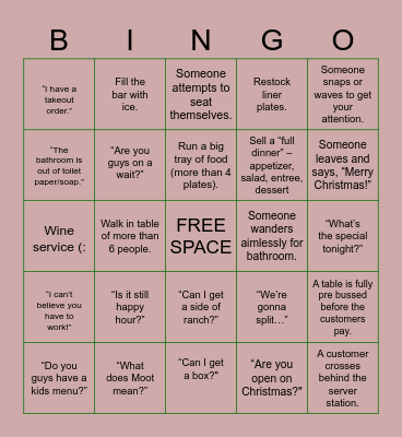 MOOT HOUSE BINGO Card