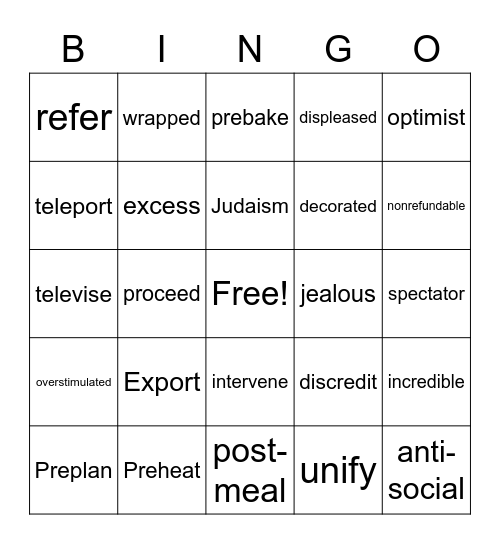 Holiday Reading Bingo! Bingo Card