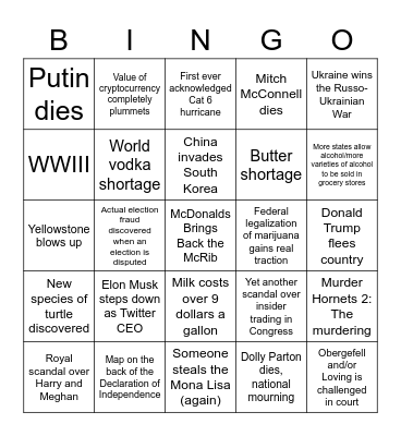 2023 Bingo Card