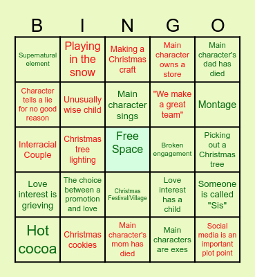 Christmas Movie Bingo Card