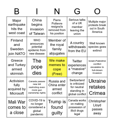 2023 BINGO Card