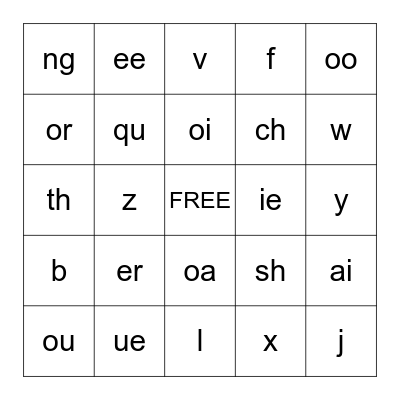 Alphabet Bingo Card
