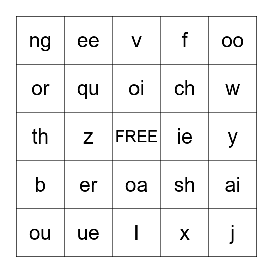 Alphabet Bingo Card