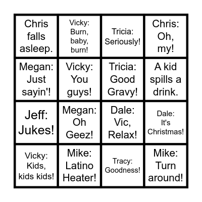 Schroeder Christmas Bingo Card