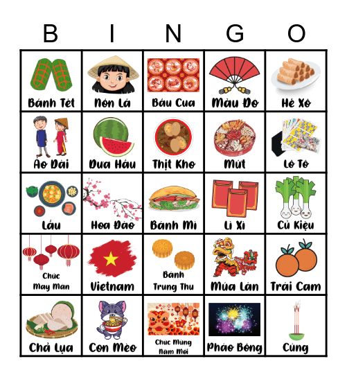 Chúc Mừng Năm Mới BINGO Card