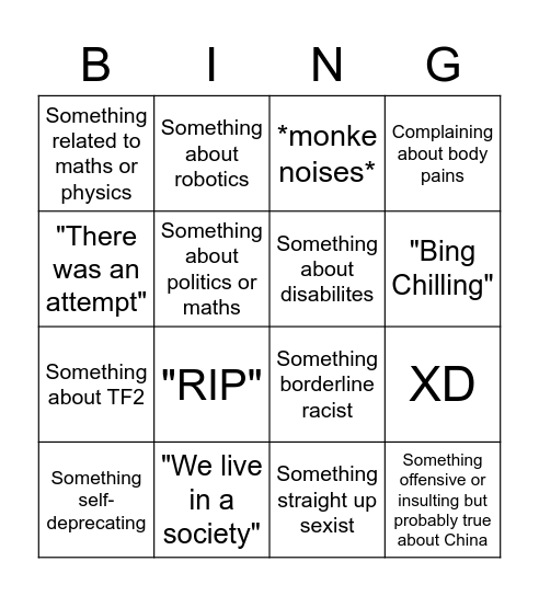 Bingo DANgo! Bingo Card