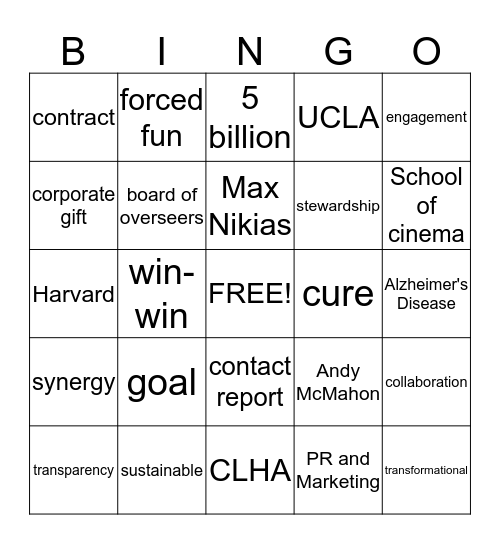 Development Bingo Card