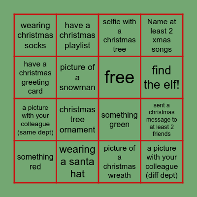 Christmas Bingo Card