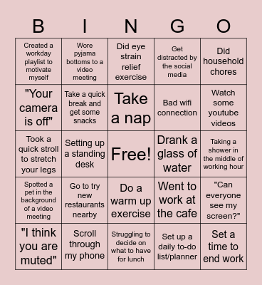 Remote work life in 2022 Bingo Card