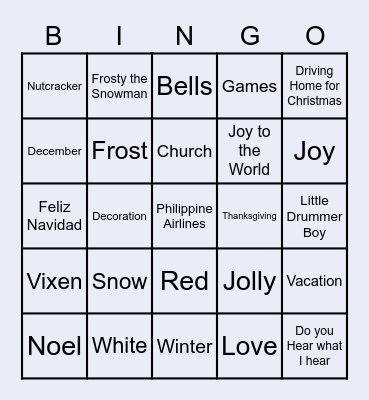 PAL ISD CHRISTMAS PARTY 2022 Bingo Card