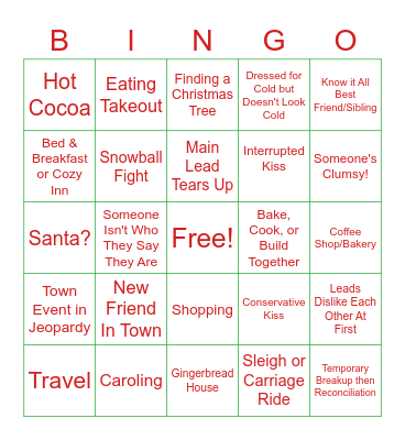 Christmas Movie Bingo Card