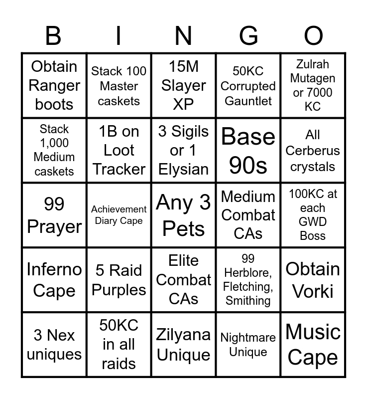 2023 OSRS Bingo Card