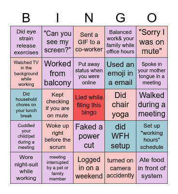 Fun Friday Bingo Card