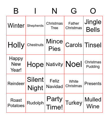 Alcura Christmas Bingo Card