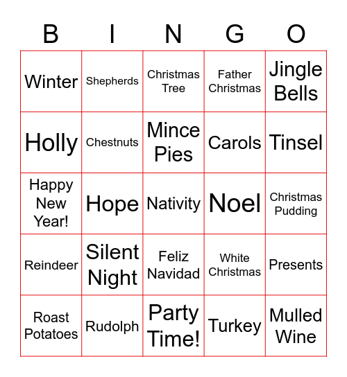 Alcura Christmas Bingo Card