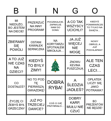 W I G I L I J N E Bingo Card