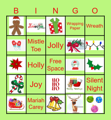 Winter Celebration Bingo Card