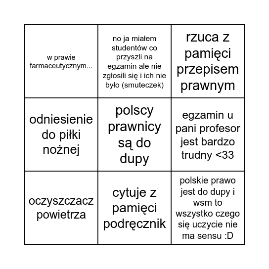 zajęcia krzemowski edition Bingo Card