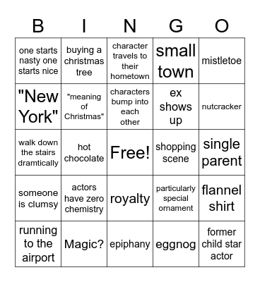 Christmas Movie Bingo Card