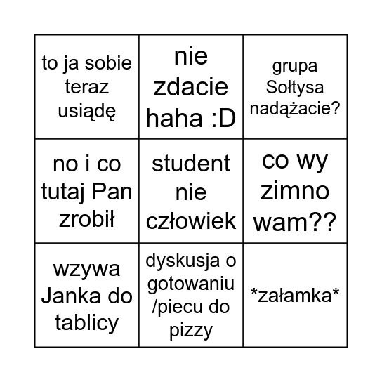 amberg (matma) edition Bingo Card