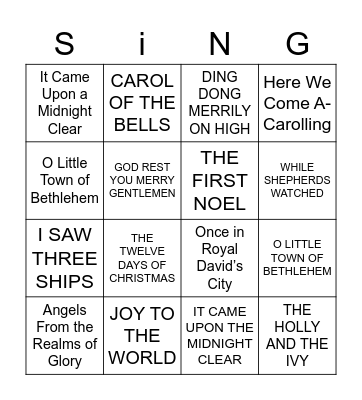 CLASSIC XMAS CAROLS Bingo Card