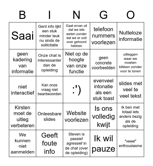 Gentinfo Bingo Card