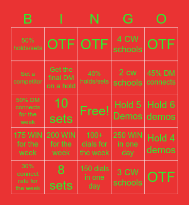Holiday Bingo Card