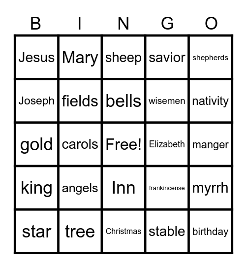 Christmas Bingo Card