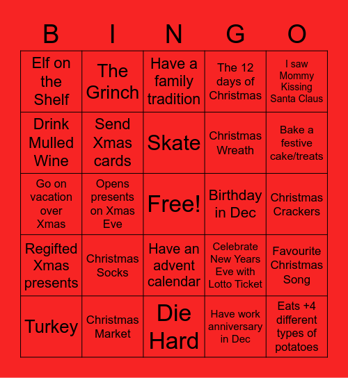 ETA Christmas Bingo Card