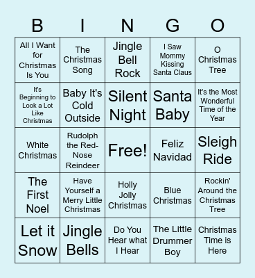 Christmas Songs Bingo Card