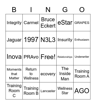 Eastern Bingo Card