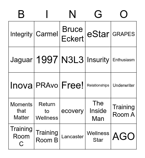 Eastern Bingo Card