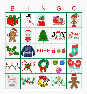 Holiday Bongo Bingo Card