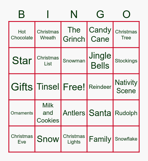 Christmas BINGO Card