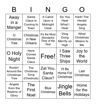 Christmas Music! Bingo Card