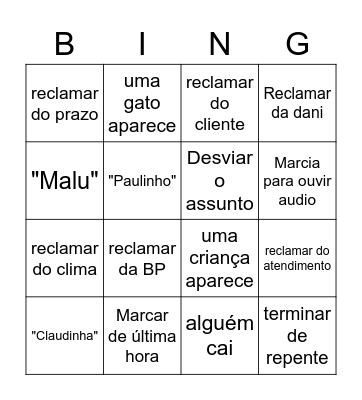 Call na BPcom Bingo Card