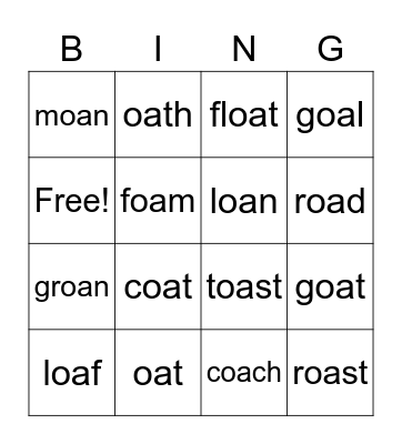 oa Bingo Card