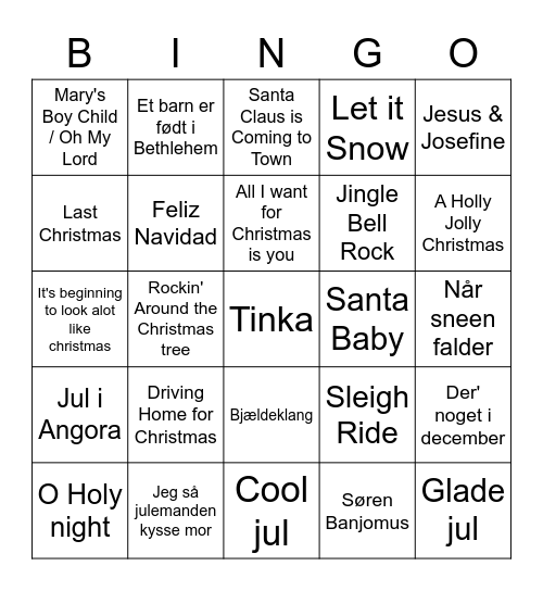 Julebingo Card