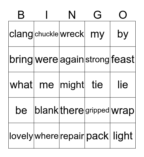 More phonics fun Bingo Card