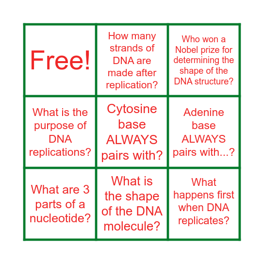 DNA BINGO Card