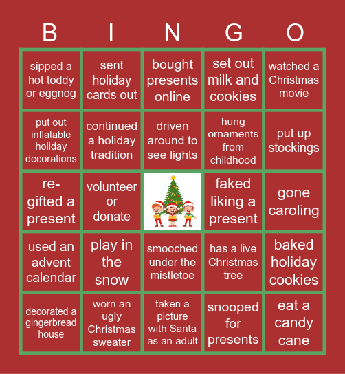 "I Have ..." or "I Will..." This Christmas Bingo Card